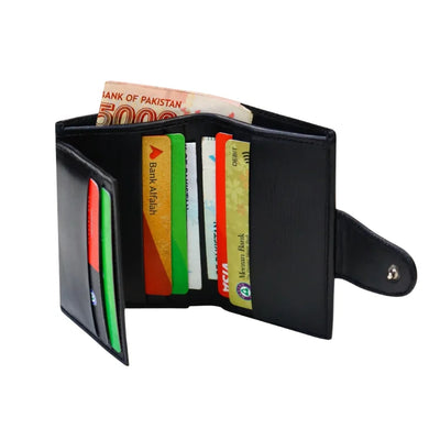 Premium Leather Wallet Trifold megnetic snap Slim and Smart Wallet Easily Adjust In Pocket