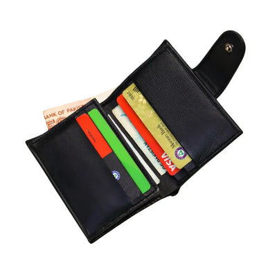Premium Leather Wallet Trifold megnetic snap Slim and Smart Wallet Easily Adjust In Pocket